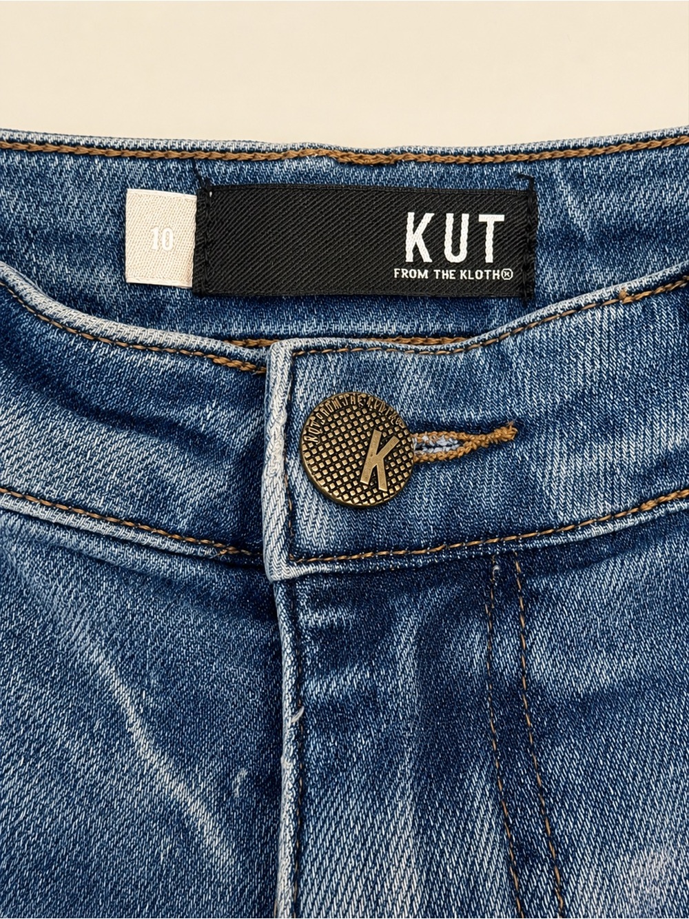 KUT from the Kloth Light Wash Utility Pocket Ankle Zip Jeans Size 10 Womens - Picture 5 of 5
